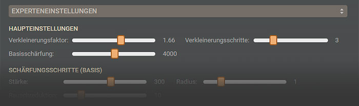 Experteneinstellungen